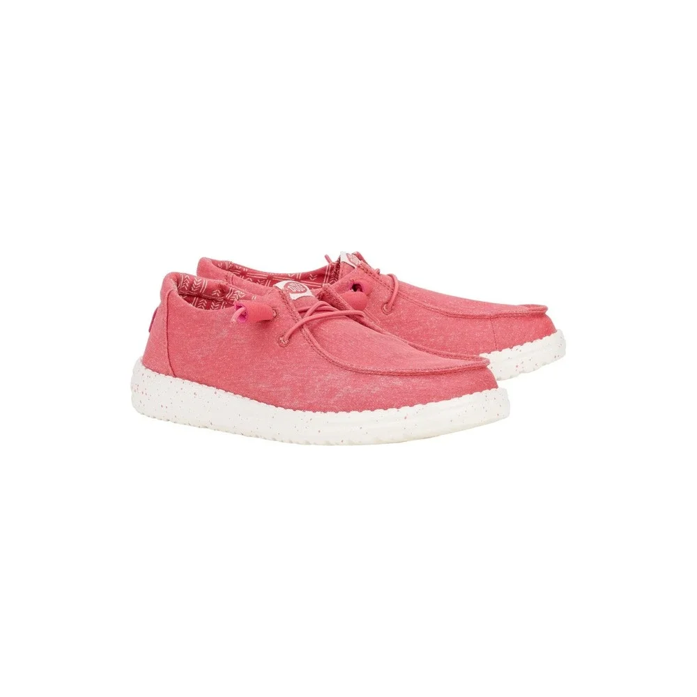 Hey Dude Women's Slip on Shoes Wendy Stretch Canvas Washed Red Size 8 New